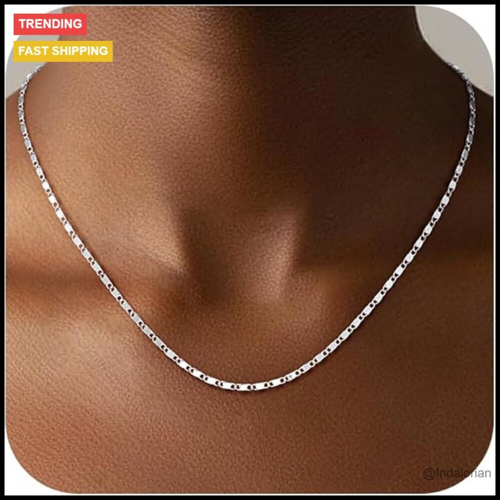 925 Sterling Silver Chain Necklace with Lobster Claw Clasp